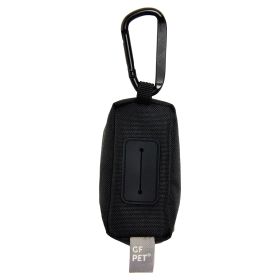 Pet poop bag dispenser with carabiner clasp - Black