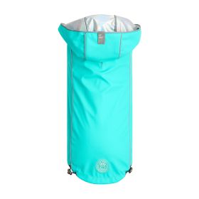 Elasto-FIT Neon Reversible Raincoat w/ Designer Lining - Aqua/Iridescent (Color: Neon Aqua / Iridescent, size: 2XS)