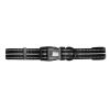 Durable Nylon Reflective Dog Collar w/ White Contrast Stitching - Black