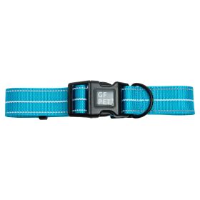 Durable Nylon Reflective Dog Collar w/ White Contrast Stitching - Neon Blue (Color: Neon Blue, size: XS)